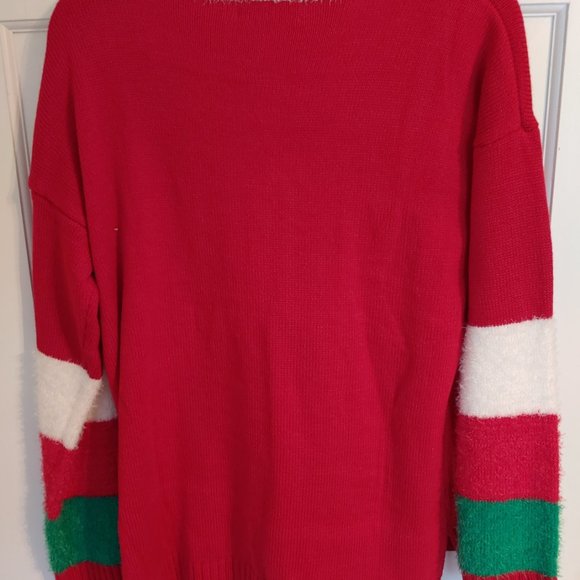 Ladies Merry Xmas Fuzzy Glitter Sweater size large - Picture 7 of 7